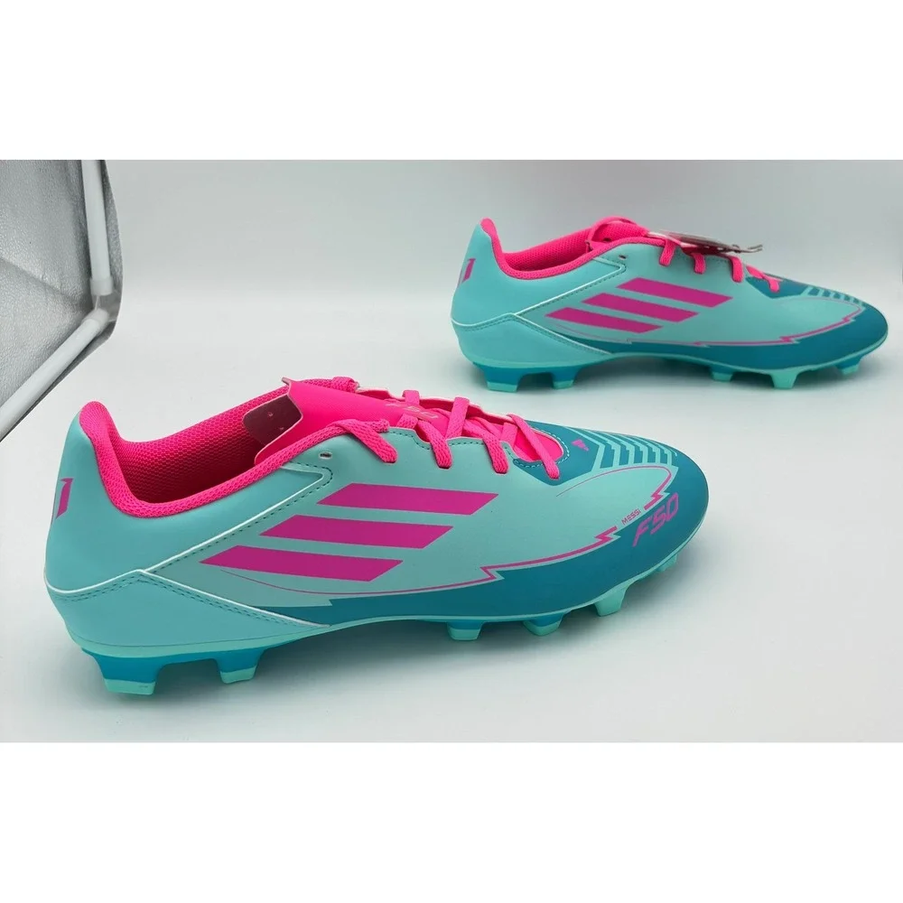 Adidas F50 Club FG/MG Messi Soccer Cleats Lucid Blue Pink IH0929 Mens 11 New